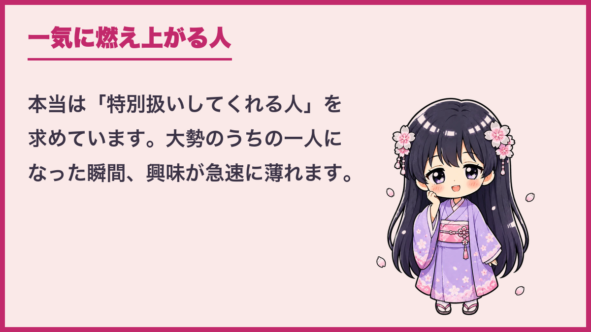 一気に燃え上がる人
